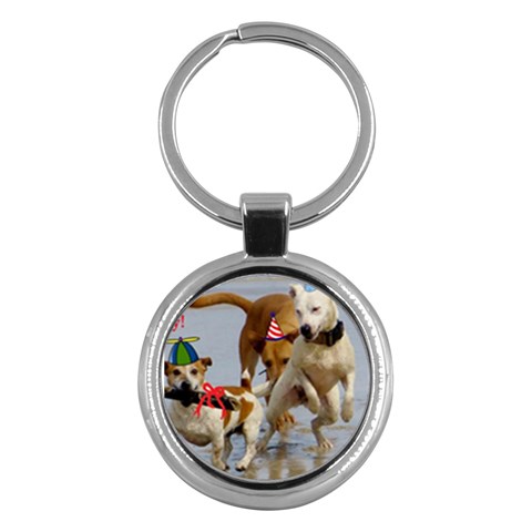 Birthday Dogs Key Chain (Round) from ArtsNow.com Front