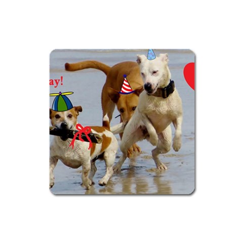 Birthday Dogs Magnet (Square) from ArtsNow.com Front