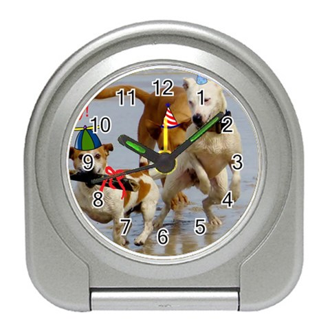 Birthday Dogs Travel Alarm Clock from ArtsNow.com Front
