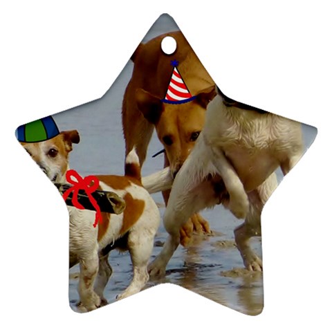 Birthday Dogs Star Ornament (Two Sides) from ArtsNow.com Front