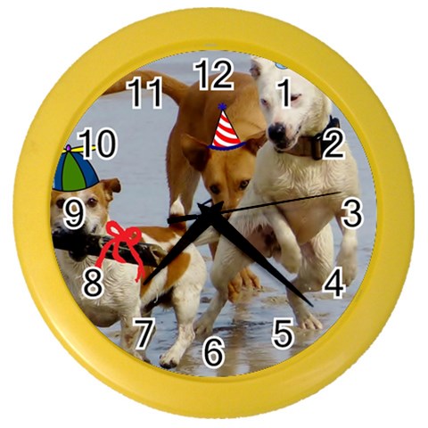 Birthday Dogs Color Wall Clock from ArtsNow.com Front