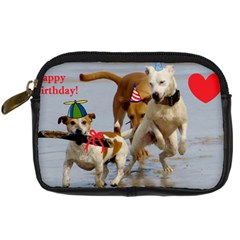 Birthday Dogs Digital Camera Leather Case from ArtsNow.com Front