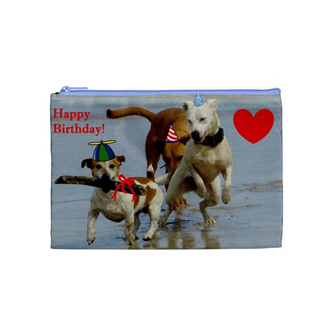 Birthday Dogs Cosmetic Bag (Medium) from ArtsNow.com Front
