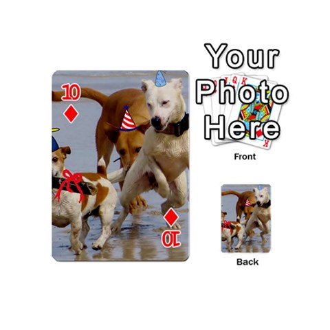 Birthday Dogs Playing Cards 54 (Mini) from ArtsNow.com Front - Diamond10