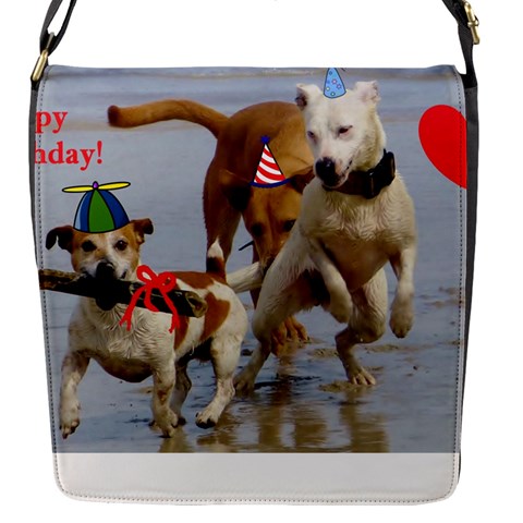 Birthday Dogs Flap Closure Messenger Bag (S) from ArtsNow.com Front
