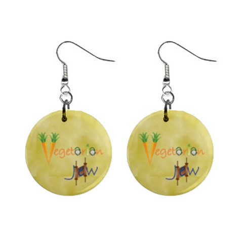 VeggieJew02_12_7_2015 1  Button Earrings from ArtsNow.com Front