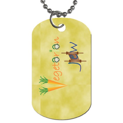 Vegan Jewish Star Dog Tag (Two Sides) from ArtsNow.com Back