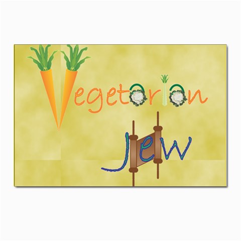 Vegan Jewish Star Postcard 4 x 6  (Pkg of 10) from ArtsNow.com Front