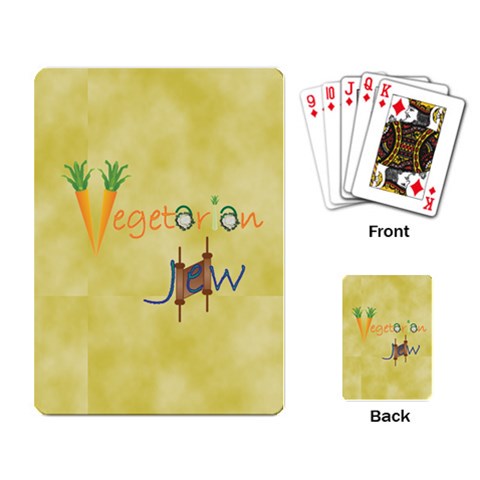 Vegan Jewish Star Playing Cards Single Design from ArtsNow.com Back