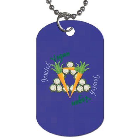 Vegan Jewish Star Dog Tag (Two Sides) from ArtsNow.com Front