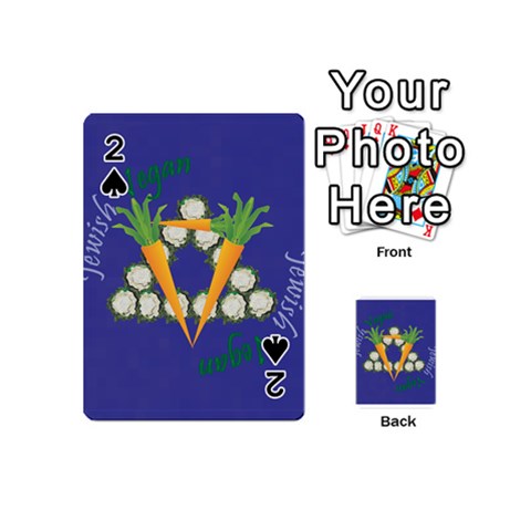 Vegan Jewish Star Playing Cards 54 (Mini) from ArtsNow.com Front - Spade2