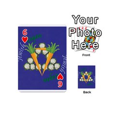 Vegan Jewish Star Playing Cards 54 (Mini) from ArtsNow.com Front - Heart6