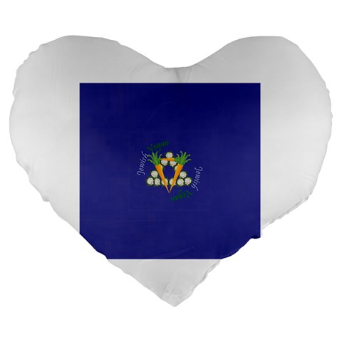 Vegan Jewish Star Large 19  Premium Flano Heart Shape Cushion from ArtsNow.com Front