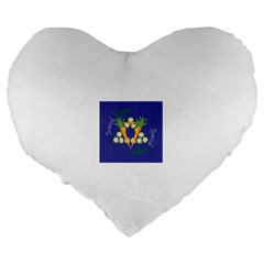 Vegan Jewish Star Large 19  Premium Flano Heart Shape Cushion from ArtsNow.com Back