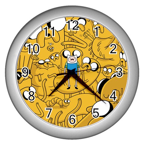 Adventure Time Cover Wall Clock (Silver) from ArtsNow.com Front
