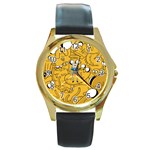 Adventure Time Cover Round Gold Metal Watch
