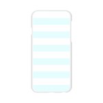 Horizontal Stripes - White and Bubbles Cyan Apple iPhone 6/6S Silicone Case (Transparent)