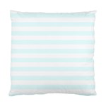 Horizontal Stripes - White and Bubbles Cyan Standard Cushion Case (One Side)