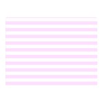 Horizontal Stripes - White and Pale Thistle Violet Double Sided Flano Blanket (Mini)