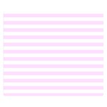 Horizontal Stripes - White and Pale Thistle Violet Double Sided Flano Blanket (Small)