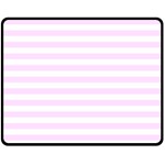 Horizontal Stripes - White and Pale Thistle Violet Fleece Blanket (Medium) (One Side)