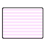 Horizontal Stripes - White and Pale Thistle Violet Fleece Blanket (Small) (One Side)