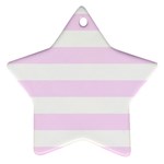 Horizontal Stripes - White and Pale Thistle Violet Star Ornament (Two Sides)