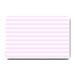 Horizontal Stripes - White and Pale Thistle Violet Small Doormat