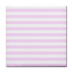 Horizontal Stripes - White and Pale Thistle Violet Face Towel