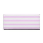 Horizontal Stripes - White and Pale Thistle Violet Hand Towel