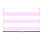 Horizontal Stripes - White and Pale Thistle Violet Business Card Holder