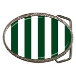 Vertical Stripes - White and Forest Green Belt Buckle