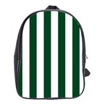 Vertical Stripes - White and Forest Green School Bag (Large)