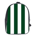 Vertical Stripes - White and Forest Green School Bag (XL)