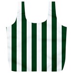 Vertical Stripes - White and Forest Green Full Print Recycle Bag (XL)