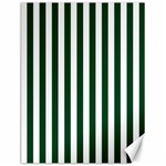 Vertical Stripes - White and Forest Green Canvas 12  x 16 