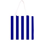 Vertical Stripes - White and Dark Blue Grocery Light Tote Bag