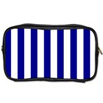 Vertical Stripes - White and Dark Blue Toiletries Bag (Two Sides)