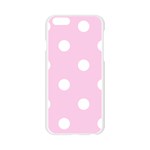 Polka Dots - White on Classic Rose Pink Apple iPhone 6/6S Silicone Case (Transparent)