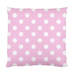 Polka Dots - White on Classic Rose Pink Standard Cushion Case (Two Sides)