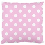 Polka Dots - White on Classic Rose Pink Large Cushion Case (Two Sides)