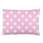 Polka Dots - White on Classic Rose Pink Pillow Case (One Side)