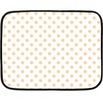 Polka Dots - Sunset Orange on White Fleece Blanket (Mini)