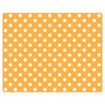Polka Dots - White on Pastel Orange Double Sided Flano Blanket (Medium)
