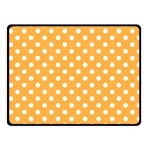 Polka Dots - White on Pastel Orange Fleece Blanket (Small) (One Side)