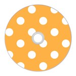 Polka Dots - White on Pastel Orange CD Wall Clock