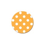 Polka Dots - White on Pastel Orange Golf Ball Marker