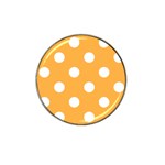 Polka Dots - White on Pastel Orange Hat Clip Ball Marker
