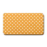 Polka Dots - White on Pastel Orange Medium Bar Mat