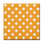 Polka Dots - White on Pastel Orange Face Towel